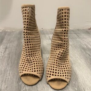 Jeffrey Campbell Beige Cutout Heeled Boots